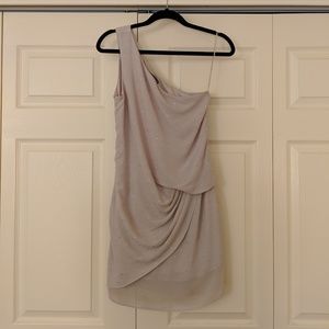 Express | One shoulder beige cocktail dress
